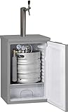 Zapfanlage Bierbar Silber für max 30l Fässer mit Schanksäule, Uhr, 0,5kg oder 2kg Co², Keg Typ M, S oder D (Keg Typ D (Köpikeg) & 500g Co²)