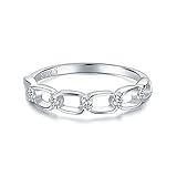 Gualiy 925 Ring Verstellbar, 925 Silber Ringe Damen, Hohlkette mit Cubic Zirkonia Ring 925 Silber Größe Verstellb