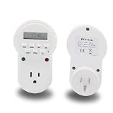 X-DREE AC 125 V US 12 / 24H Digital LCD Elektronische Zeitschaltuhr US - Buchse Weiß(AС 125 ν EE. UU. 12 / 24H Digital LCD Interruptor temporizador electrónico s-ocket EE. UU. BLANC-O