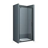 doporro Nischentür Teramo61K 70x200cm Duschtür ESG-Sicherheitsglas Nischentür Klarglas Duschwand inkl. Nano-Beschichtung