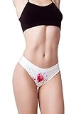 BANANALU Damen Tanga String mit Print Motiv Flower Blumen Fantasy Unterhosen Flower Power 1 S
