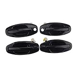 Youli Oberteil!- 4 STÜCK Schwarzer Außenseite Außentürgriff Fit for Hyundai Santa Fe 2001-2006 82656026000 8266026000 (Color : Black)