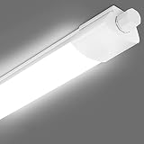 LED Feuchtraumleuchte 120cm Reihenschaltung, Flimmerfrei IP65 Wasserdichte Feuchtraum LED Als Bürodeckenleuchte, Werkstattleuchte, Wannenleuchte, Kellerleuchte, Garagelampe, 4000
