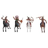 TOYANDONA Indianer Figur Deko: 3 Stücke Spielfigur mit Pferde Spielzeug Cowboys Dekofigur Sammelfiguren Kunstfigur Spielzeugfiguren Weihnachten Geschenk für Mädchen Kinder Jungen 11X8. 5X7CM