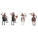 TOYANDONA Indianer Figur Deko: 3 Stücke Spielfigur mit Pferde Spielzeug Cowboys Dekofigur Sammelfiguren Kunstfigur Spielzeugfiguren Weihnachten Geschenk für Mädchen Kinder Jungen 11X8. 5X7CM
