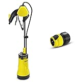 Kärcher Fasspumpe BP 1 Barrel (Bewässerung mit Regenwasser, 400 Watt, 3800 l/h) & 2.645-194.0 Schlauchkupplung (Universal Plus, mit Aqua Stop) schw