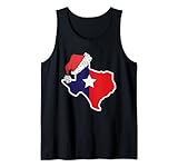 Texas-Karte mit Weihnachtsmütze, Weihnachtsfamilie, passendes Weihnachten Tank Top