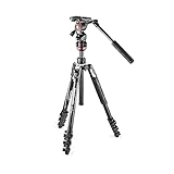 Manfrotto Befree Live, Reise-Video-Stativ mit Videokopf und Schnellverschluss, Aluminium Stativ für DSLR-, Spiegellose-, Spiegelreflex- und Video-Kameras, Kamera- und Videozubehö