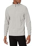 Amazon Essentials Herren Color Blocked Polar Full-Zip Mock Neck Jacke, Hellgrau, L