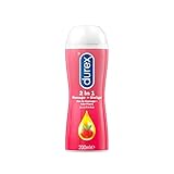 Durex Gleitgel 2-in-1 Massage Guarana – Wasserbasiertes Gleitmittel mit anregenden Guaranaextrakten für sinnliche Intimmassagen – 1 x 200 ml im Sp