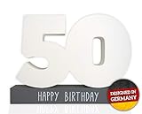 Huckleberry Home® Gästebuch Geburtstag aus Holz - Gästebuch für den Geburtstag für Männer und Frauen inkl. Stift - Kreative Geschenkidee - Tischdeko (50)