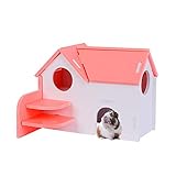Lidylinashop Hamster hamsterkäfig Glas Hamster Spielzeug Hamster zubehör Zwerg Hamster käfig Hamster Bett pink
