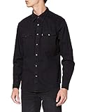 Levi's Herren Barstow Western Standard Freizeithemd, Schwarz (Marble Black Denim Rinse 0002), Larg