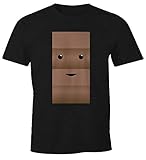 MoonWorks® Herren T-Shirt Milch und Schokolade Kostüm Parnterkostüm Pärchen Kostüm Fasching Karneval schwarz M