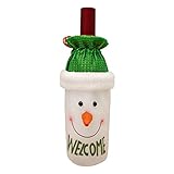 Abaodam Weihnachten Kordelzug Rotwein Flasche Abdeckung Wein Flasche Geschenk Tuch Tasche (Schneemann)