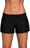 Octopus Damen Badehose Hotpants Badeshorts Schwimmhose Schwimmshorts Bikini Unterteil f5631 Farbe: HP9(sw) Hotpants Schwarz, Gr. 42