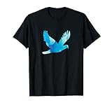 Blauweiße Taube fliegt für den Frieden | Friedenstaube T-S