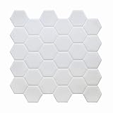 HyFanStr Abziehen und Aufkleben Wandfliesen Backsplash für Küche, selbstklebend, wasserdicht, weiß, 3D-Fliesenaufkleber für Badezimmer, U-Bahnfliesen, Spritzschutz (4 Stück)