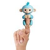 Fingerlings Glitzer Äffchen blau Amelia 3761 interaktives Spielzeug, reagiert auf Geräusche, Bewegungen und Berührung