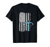 Armbrust Jagd - USA Amerikanische Flagge Grunge Cross Bow Flag T-S