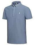 Little Donkey Andy Herren Poloshirt Kurzarm Polohemd UV-Schutz Golfhemd Schnell Trocknend Gray L