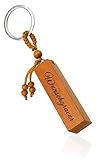 Mister Boncuk® Holz Schlüsselanhänger mit Gravur | Personalisierbar mit Wunschgravur | Personalisierter Holz Schlüsselanhänger | Individuelle Geschenke… (4 Seiten Gravur)