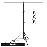 Foto Hintergrund Ständer T-Form 2m*1,5m, Bonvvie 81-203cm Verstellbarer Stativständer Backdrop Stand mit Tragetasche und Federklemme für Fotostudio, Videoaufnahmen und Fotog