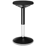 SONGMICS Bürohocker, ergonomischer Arbeitshocker, Sitzhocker, 360° Drehstuhl, höhenverstellbar 56-81 cm, einfache Montage, schwarz OSC05B