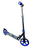 muuwmi Aluminium Scooter – Tretroller, 200 mm, ABEC 5, GS geprüft, höhenverstellbar, schwarz-b