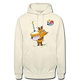 Spreadshirt Die Sendung Mit Der Maus 50 Jahre Jubiläum Muffin Unisex Hoodie, M, Vanille-Milchshak