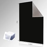 Fenster Verdunklung | 2m x 1,45m Verdunklungsstoff | Verdunklungsfolie | Ohne Bohren | mit 24 Nano Pads | Lichtundurchlässig | Thermobeschichtung (Schwarz)