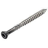 SchroevenOnline Abdeckschrauben - Schwarzer Kopf - RAL 9005 - Mit Fräsrippen und mit TX-innensechsrund-Antrieb Torx 5.0 x 40mm - T25 Edelstahl-410 - Teilgewinde - Terrassenschrauben - 200 Stück