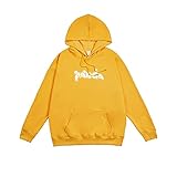 Pullover Herren Mit Kapuze,Kapuzen-Sweatshirt Cool Reflektierende Panda-Buchstaben-Druck Gelb Hoodie Herren Pullover Pullover Mit Tasche Lässige Atmungsaktive Herren Pullover Für Indoor Outdoor Sp