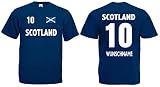 Scotland-Schottland Herren T-Shirt Trikot mit Wunschname und Wunschnummer Marine L