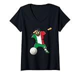 Damen Trikot Dabbing Rottweiler Italien Italien Volleyball Fans Kunst T-Shirt mit V