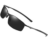 AORON Polarisierte Sonnenbrille Herren Outdoor Sportarten Schutz Brille UV-Schutz Fahrbrille (Schwarz)