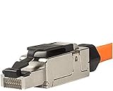 odedo 8X CAT 6A & 7 RJ45 Crimp Stecker Netzwerkstecker feldkonfektionierbar bis 10 Gigabit für Verlegekabel Netzwerkkabel, werkzeugfreie Montage mit Zugentlastung, Crimpstecker Cat7