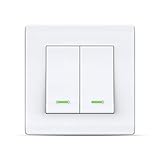 Smart Switch Alexa Smart Lichtschalter, Wi-Fi Smart-Wandschalter mit Fernbedienung und Timer, Alexa Echo-Schalter, kompatibel mit Alexa Echo, Google Home, kein Hub erforderlich(2 Gang) (Werbaktion)