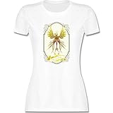Vintage - Phoenix Rising - XL - Weiß - Zeichnung - L191 - Tailliertes Tshirt für Damen und Frauen T-S