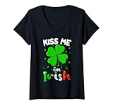 Damen Lustiger St. Patrick's Day Kiss Me I'm Irish T-Shirt mit V