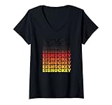 Damen Lustiges Deutschland Hobby Sport Motiv mit Spruch Eishockey T-Shirt mit V