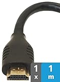 valonic HDMI Kabel, 1m - 4k, ARC, UHD, Full HD, Ethernet - schwarz, 100cm, TV Kabel, Monitorkabel, hdmi cable für PC oder Sw