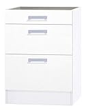 OPTIFIT Kult Unterschrank ohne Arbeitsplatte 3 Schubladen »Oslo«, weiß, 60 cm breit, UO636-9+KUOS