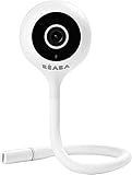 BÉABA - Babyphone Zen Connect - Video-Babyphone - 1080 p Full-HD-Kamera - Walkie-Talkie, große Reichweite - Verbindung mit Mobilnetzwerk und WLAN möglich - Schlaflieder, flexible Stange - Weiß