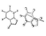 ScienceFox Koffein Molekül Ohrstecker Ohrring aus 925 Sterlingsilber in drei Farben: Silber, Gold, Rosegold (Silber)