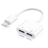 【Apple MFi Zertifiziert】 5 in 1 Kopfhörer Adapter für iPhone Lightning Klinke Adapter Laden + Sprachanruf + Aux Audio Kabel Jack Splitter Kompatibel mit iPhone 13/13 Pro/12/11/XS/XS Max/XR/X/8/8P/7