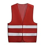 swq Sicherheitsweste, hochfeste 360 ​​° Reflektierende Kleidung, weiche atmungsaktive Schweiß, leichte verschleißfeste, Unisex-Arbeitskleidung (Color : Red, Größe : 3 Packs)