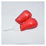 Guanwen 1 Paar Auto Boxhandschuhe Hängende Spiegel Leder Anhänger in Autozubehör Innenauto Dekoration DIY. Coole Ornamente Schlüsselanhänger Auto DIY Dekoration Aufkleber (Farbe : Red)