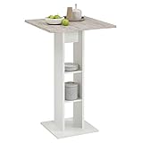 FMD Bartisch Büromöbel Bistrotisch Tisch Esszimmertisch Computertisch Weiß und S