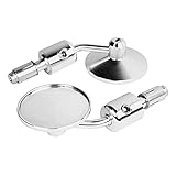 KJzhen Donshops Motorrad Universal Aluminium Rückansicht 3'Griffleiste Ende 7/8' Spiegel fit for Kawasaki Yamaha Suzuki Motorradhubschrauber (Color : Silver)